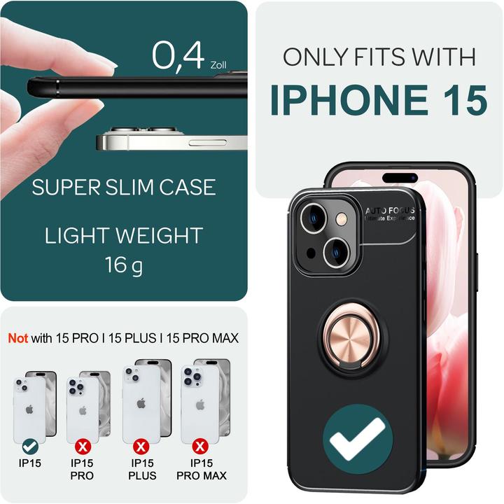 Immagine prodotto Nalia Anello opaco Manicotto in silicone (Apple iPhone 15)