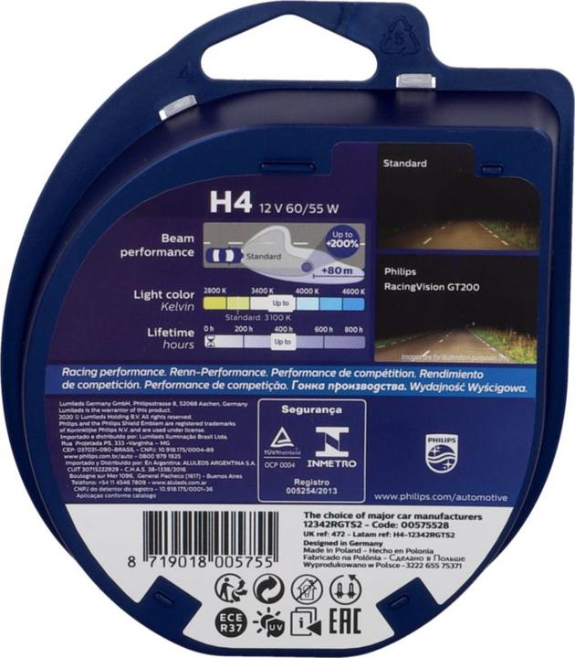 Actual product image Philips RacingVision GT200 (H4)