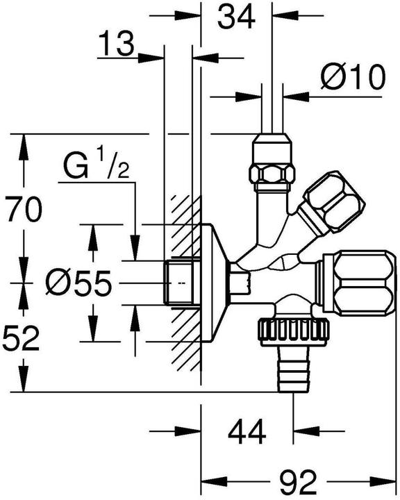Actual product image Grohe Original WAS Kombi-Eckventil