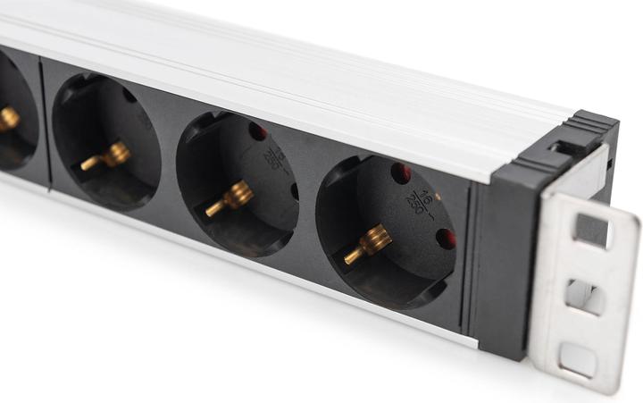 Immagine prodotto Digitus Presa multipla con profilo in alluminio e protezione contro le sovratensioni, filtro di rete integra (6 x, CEE 7/3, 2 m)