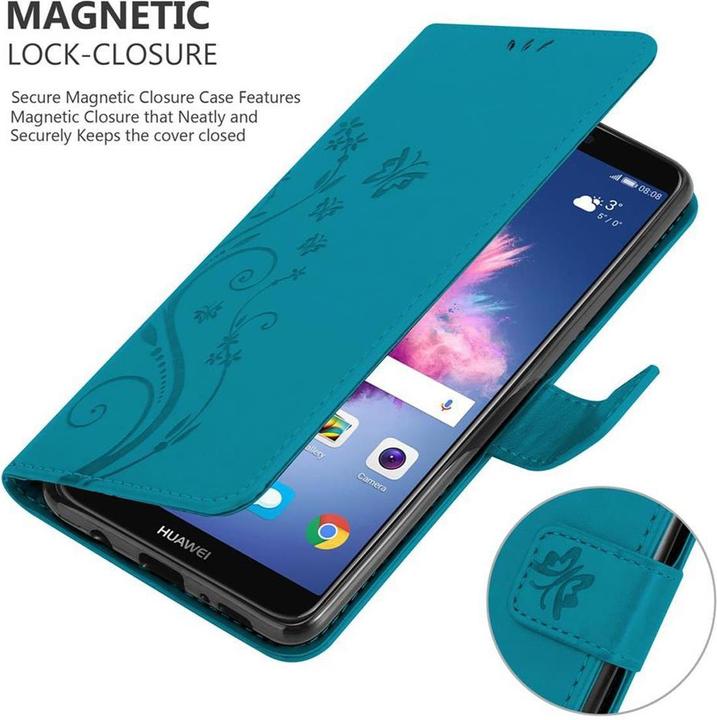 Image du produit Cadorabo Couverture du livre de fleurs (Huawei Enjoy 7S, Huawei P Smart (2018))