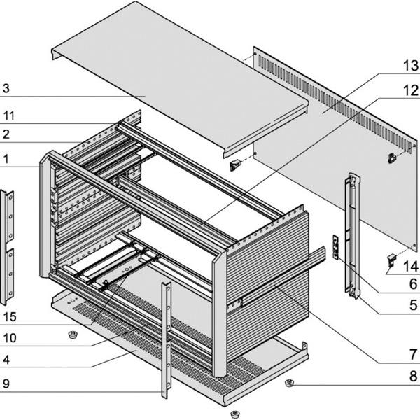 Produktbild Schroff Komplettgehäuse, ungeschirmt - PROPAC PRO GEH.3HE 84TE 506T