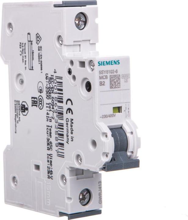 Produktbild Siemens Leitungsschutzschalter 5SY6102 6 6kA B2A 1polig T 70