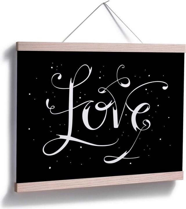 Actual product image Trenddeko Handlettering Love - black negative (30 x 24 cm)