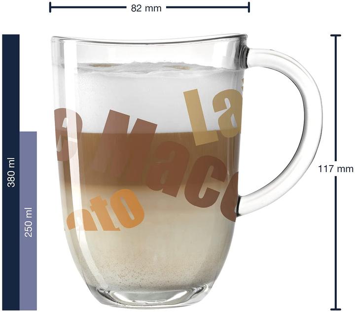 Immagine prodotto Leonardo Bicchiere Latte Macchiato Napoli con testo 380 ml, trasparente (380 ml, 1 x)