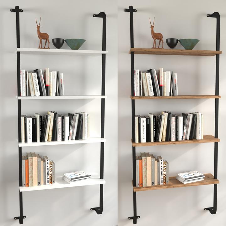 Image du produit VCM Étagère murale en bois Étagère suspendue Insasi 4 (64 x 20 x 150 cm)