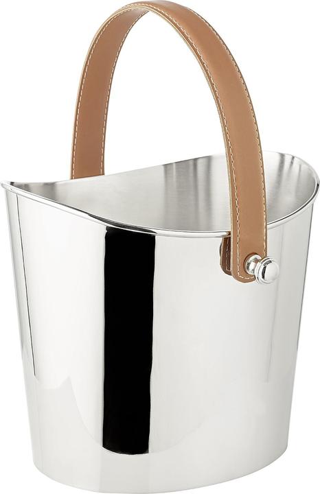 Actual product image Edzard Gilbert stainless steel ice bucket & wine cooler with leather handle 28 x 21 cm