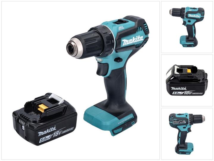 Produktbild Makita DDF 485 T1 Akku Bohrschrauber 18 V 50 Nm Brushless + 1x Akku 5,0 Ah - ohne Ladegerät (Akkubetrieb)