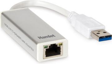 Hamlet Adattatore USB 3.0 to Gigabit Lan velocità di trasfermento fino a 5 Gbps (USB, RJ45 (1x))