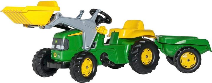 Image du produit Vedes John Deere Tracteur à pédales pour enfants avec chargeur frontal et remorque