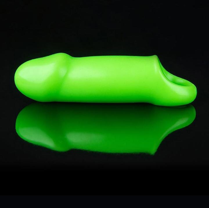 Actual product image Ouch! Smooth Thick Stretchy Penis Sleeve - Glow in the Dark