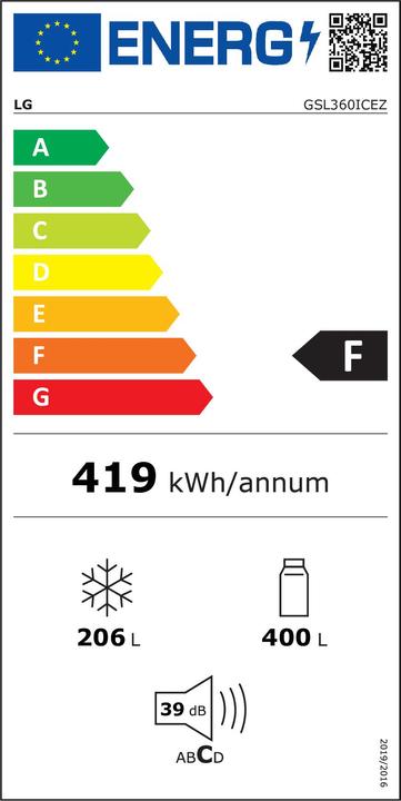 Energie-Label LG GSL 360 ICEZ (394 l)