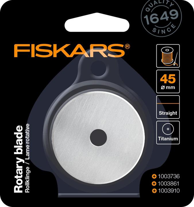 Produktbild Fiskars Ersatzklingen, f. Rollenmesser, Klingendurchmesser 45 mm (Ersatzklinge)