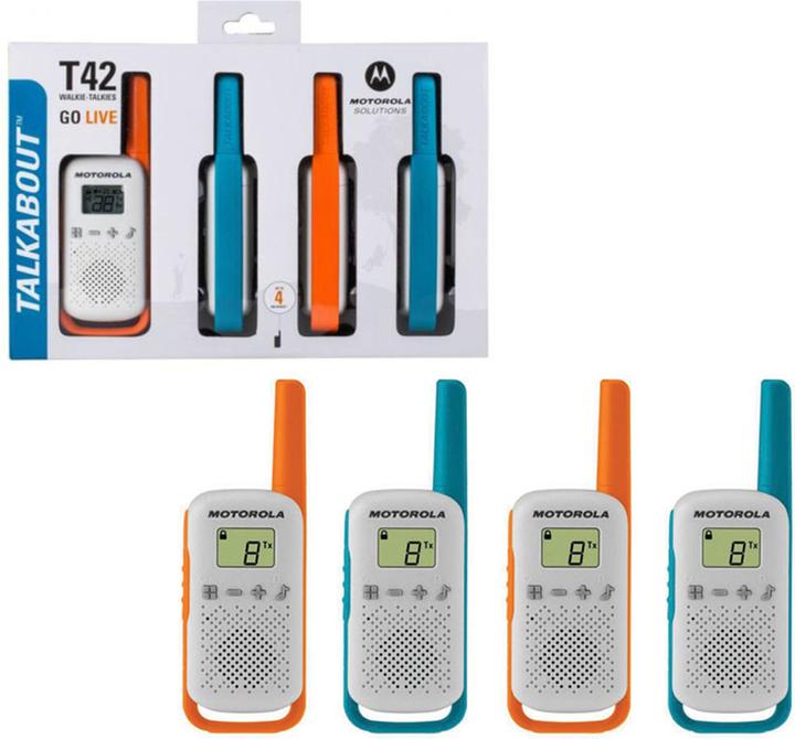 Productafbeelding Motorola TALKABOUT T42 twee-weg radio 16 kanalen Blauw Oranje Wit (4 km)