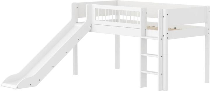 Immagine prodotto Flexa Letto semi-alto bianco con montanti a scala dritta e scivolo (90 x 200 cm)