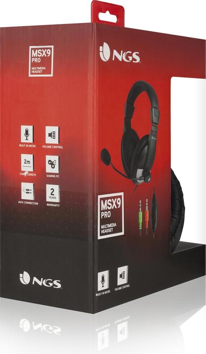 Produktbild NGS MSX9 Pro Kopfhörer Verkabelt Kopfband Calls/Music Schwarz (Kabelgebunden)