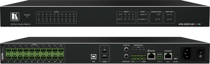 Produktbild AFM-20DSP-AEC - 20–Port Audio Matrix with DSP, AEC and Interchangeable Inputs & Outputs