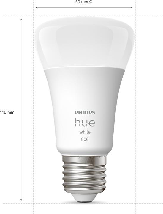 Actual product image Philips Hue White (E27, 9 W, 806 lm, 4 x, F)