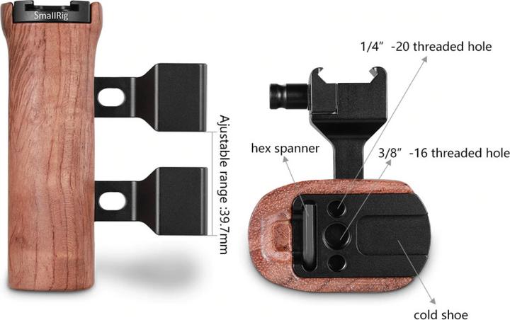 Actual product image SmallRig Wooden Univ Side Handle (Grip)