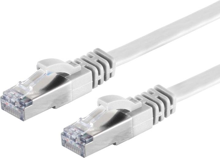 Immagine prodotto S-Impuls Set di 2 cavi di rete Cat 7, cavo piatto, 2x spine RJ45, bianco, 15 m (U/FTP, CAT6a, 15 m)