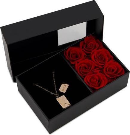 Produktbild TOP Personalisierbare Halskette Briefumschlag roségold in Rosenbox