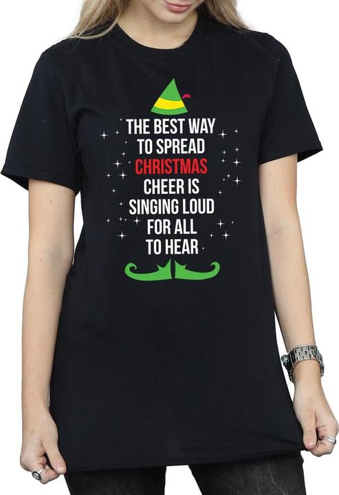 Immagine prodotto Elf Christmas Cheer Text Maglietta Ampia Donna (XL)