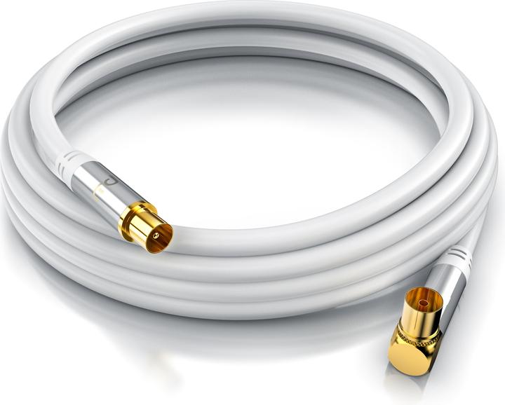 Immagine prodotto Primewire Cavo antenna angolato, cavo coassiale 75 Ohm HDTV, radio, DVB-T DVB-T2 DVB-S2 Cavo antenna TV (135 dB, Cavi antenna)