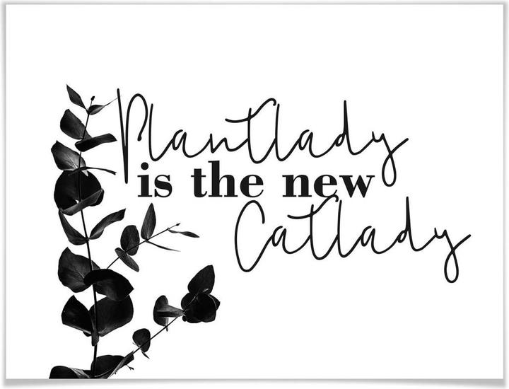 Image du produit Trenddeko Plantlady est la nouvelle catlady (50 x 40 cm)
