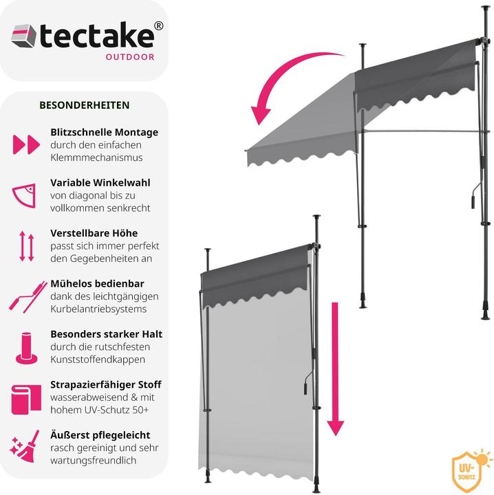 Immagine prodotto tectake Tenda da sole a morsetto (1.50 m)