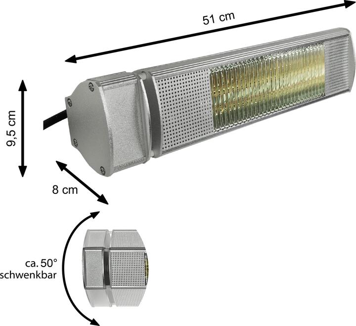 Produktbild Indoba Heizstrahler 1500W Infrarotheizer Wandmontage (1500 W)