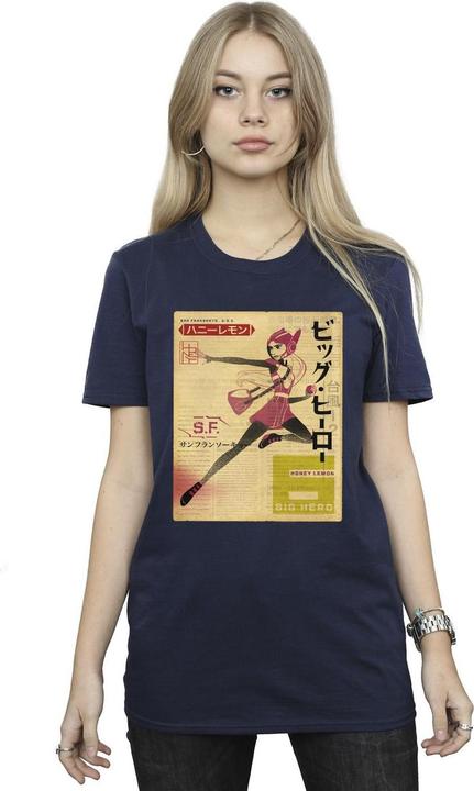 Immagine prodotto Disney Big Hero 6 Baymax Honey Lemon Newspaper Maglietta Ampia Donna (S)