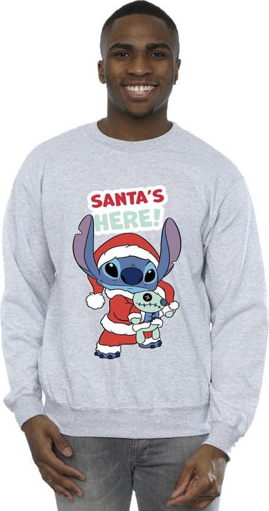 Actual product image Disney Mens Lilo & Stitch Santa's Here Sweatshirt (3XL)