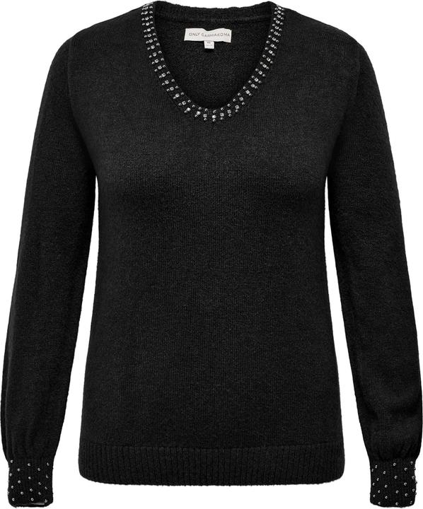 Only Curvy V-Ausschnitt Strickpullover