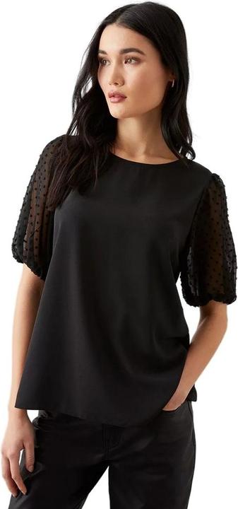 Produktbild Dorothy Perkins Dobby Gepunktete Chiffon Kontrastärmel Bluse (44 D)