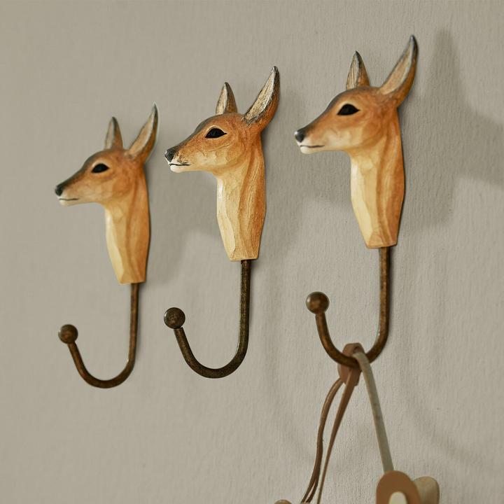 Image du produit Loberon Lot de 3 crochets Irélise marron