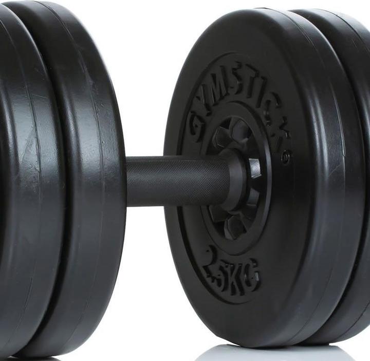Actual product image Gymstick 61122-15, Adjustable dumbbell, Black, Vinyl, Concrete, Vinyl, 15 kg, 2.5 kg (1 x 15 kg)