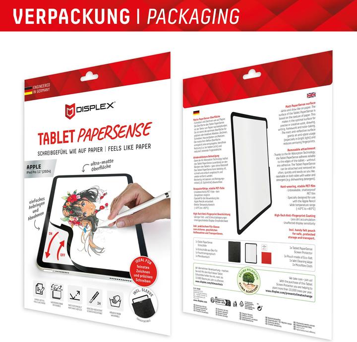 Produktbild Displex Tablet Papersense, Tablet Paper Feeling Schutzfolie (1 Stück, iPad Pro 11 2024 (M4))