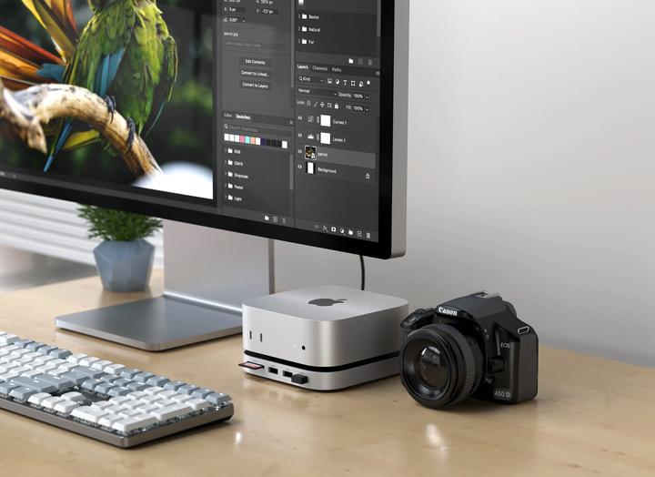 Immagine prodotto Satechi Mac Mini M4 Stand & Hub with SSD Enclosure (USB-C, 5 Porti)