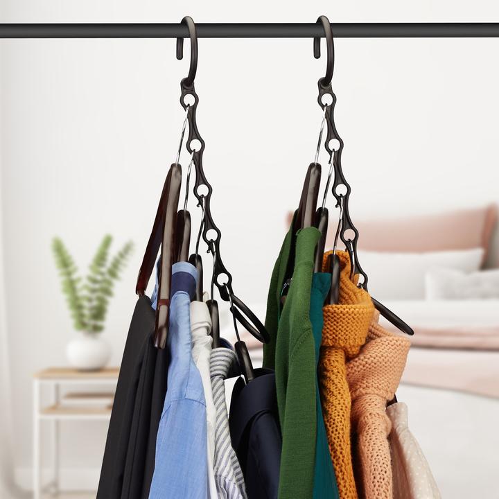 Actual product image Relaxdays Compact Coat Hanger Set of 10, Hook Organiser (10 x)