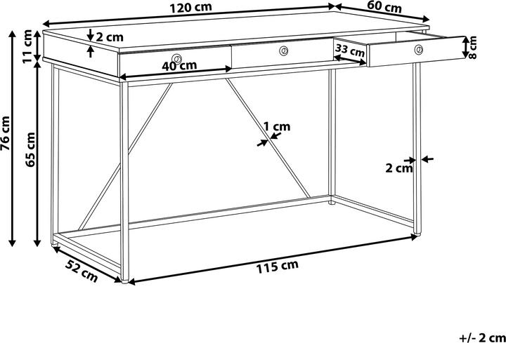 Actual product image Beliani Hinton (120 x 60 x 76 cm)