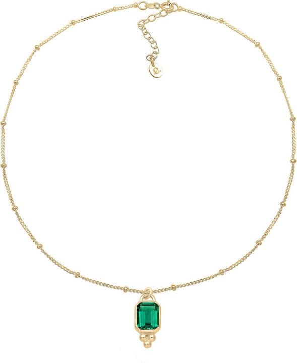 Elli Edelsteinkette, Vintage (Quarz, 925 Sterling Silber vergoldet, 40 cm)