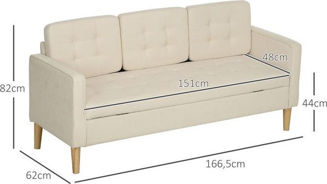 Produktbild Swisshandel24 3 Sitzer Sofa, Couch mit Stauraum, Holzbeine, Samtoptik für Wohnzimmer (3-Sitzer)