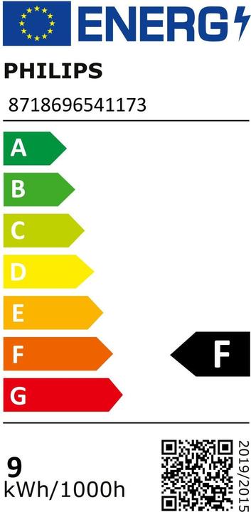 Label énergétique Philips Professional CorePro (G24q-3, 9 W, 950 lm, 1 x, F)