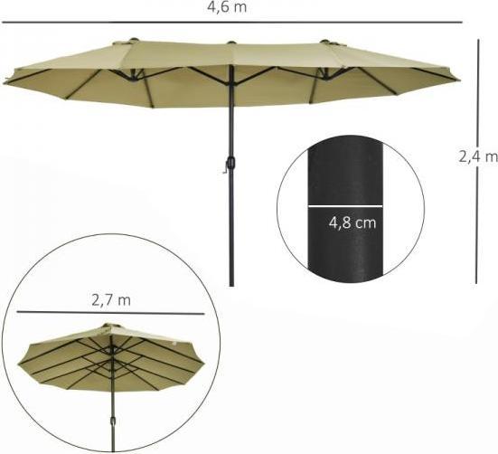 Immagine prodotto Outsunny Ombrellone con manovella (2.70 m)
