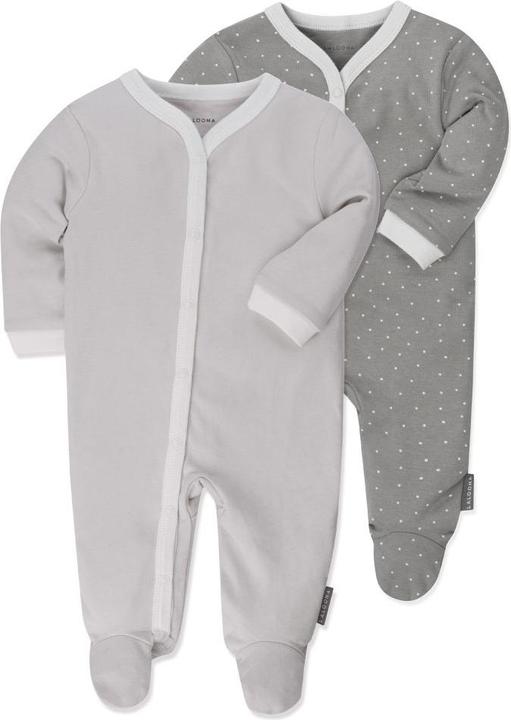 La Loona LaLoona Baby-Schlafanzüge Schlafanzug 2er Pack Strampler Pyjama Einteiler - Grau