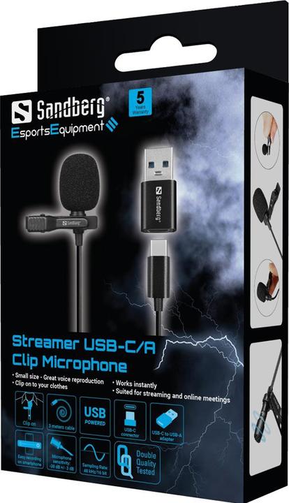 Produktbild Sandberg Streamer USB Clip Microphone
