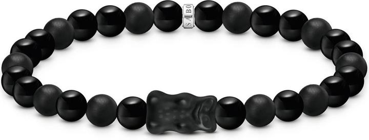 Thomas Sabo Bead Armband mit schwarzem Goldbären Silber