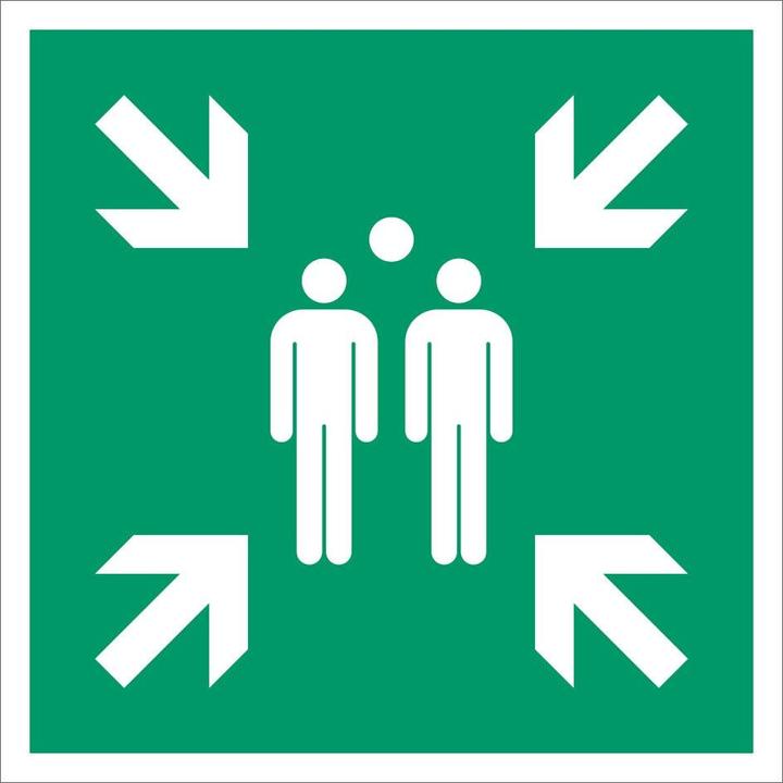 Produktbild Everglow Rettungszeichen Schild Sammelstelle 40x40cm Alu