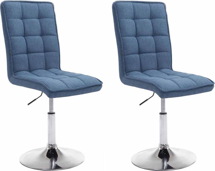 Actual product image Swisshandel24 Set of 2 Dining Chairs Peking V2 Fabric, Blue