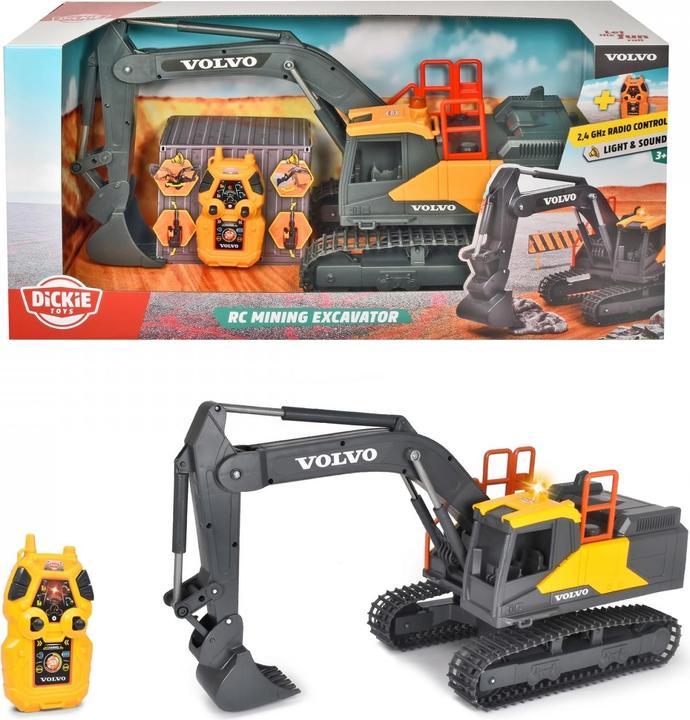 Actual product image Dickie RC Volvo Mini Excavator Steerable Excavator